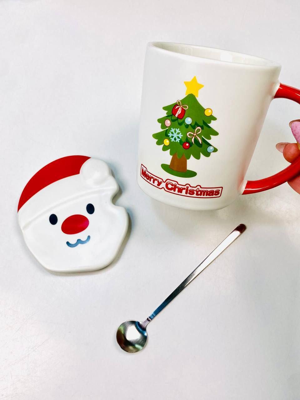 Набор Зимняя энергетика/Санта кружка с крышкой и ложкой 380 мл (OS-102-1059I) - фото 2