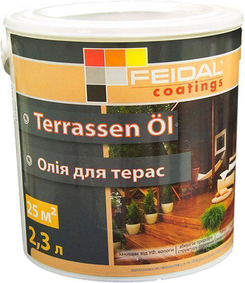Олія для терас Feidal Terrassen Öl акрилово-масляна основа, для дерев'яних поверхонь база ТR прозора шовковисто-матова 2,3 л (1816193072) - фото 1 Олія для терас Feidal Terrassen Öl акрилово-масляна основа, для дерев'яних поверхонь база ТR прозора шовковисто-матова 2,3 л (1816193072) - фото 1