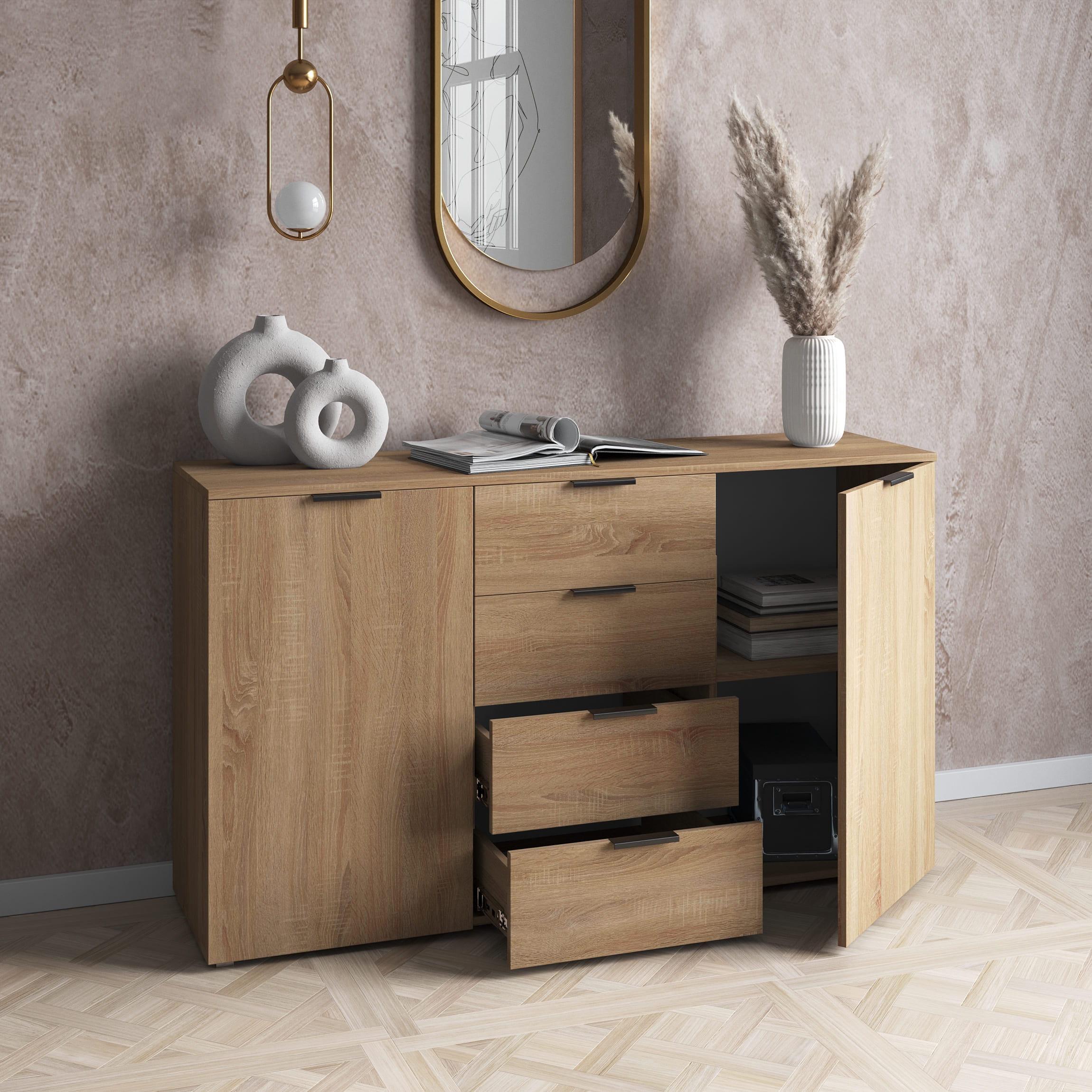 Комод з ящиками та дверцятами з двох сторін Дуб Сонома (380236) - фото 1