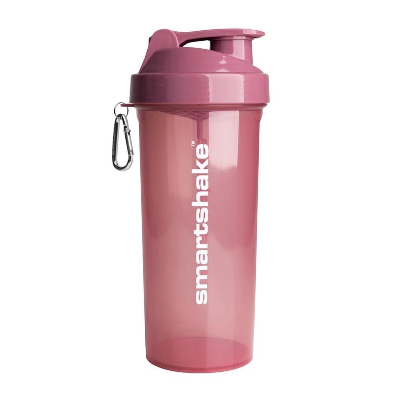 Шейкер для протеина и спортивного питания с ситом на крышке SmartShake Lite 1л Темно-розовый