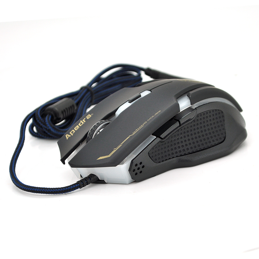 Мышь проводная Apedra A9 6 кнопок 800/1200/2400/3200 DPI Led Lighting 13м Win7/8/10 Mac OS (YUT_V3918)