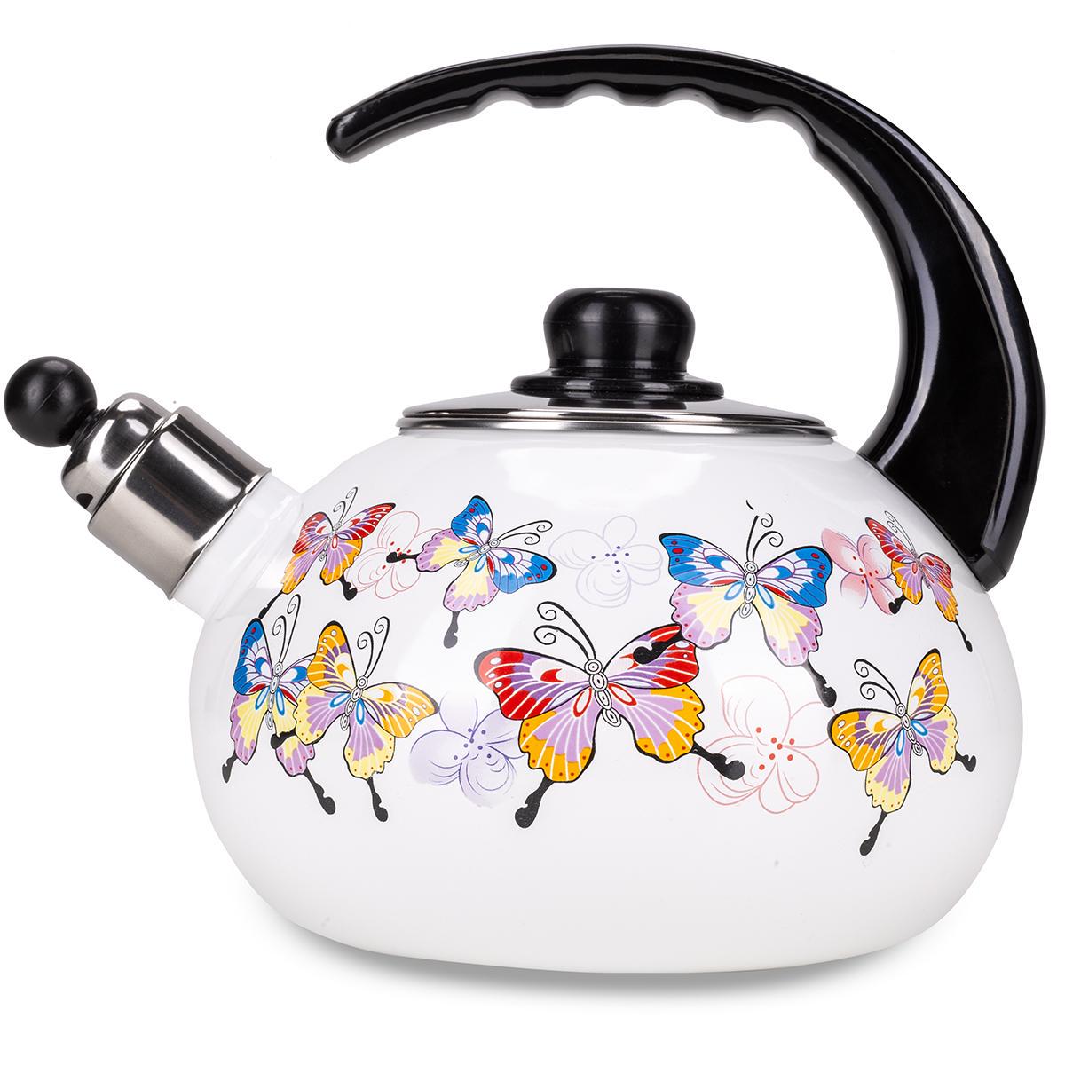 Чайник со свистком Kamille KM-1035 с рисунком из эмалированной стали 2,5 л Белый (150-84-1035) - фото 4 Чайник со свистком Kamille KM-1035 с рисунком из эмалированной стали 2,5 л Белый (150-84-1035) - фото 4