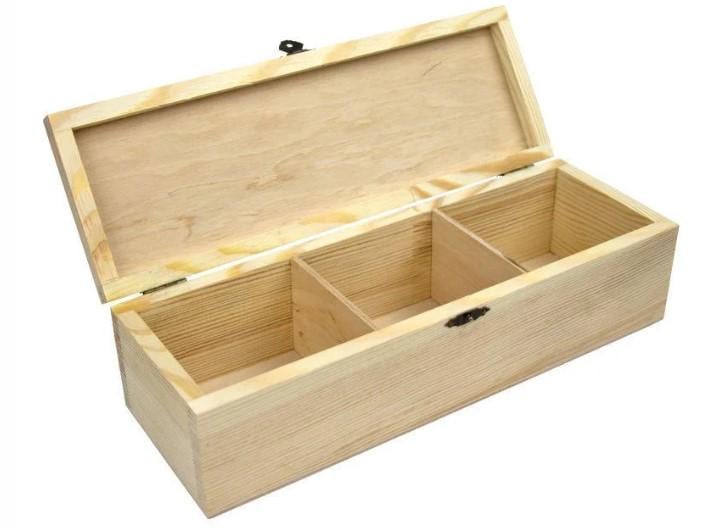 Заготовка для декупажу ROSA TALENT Скринька дерев'яна з замком 3 секції 30х10х8 см