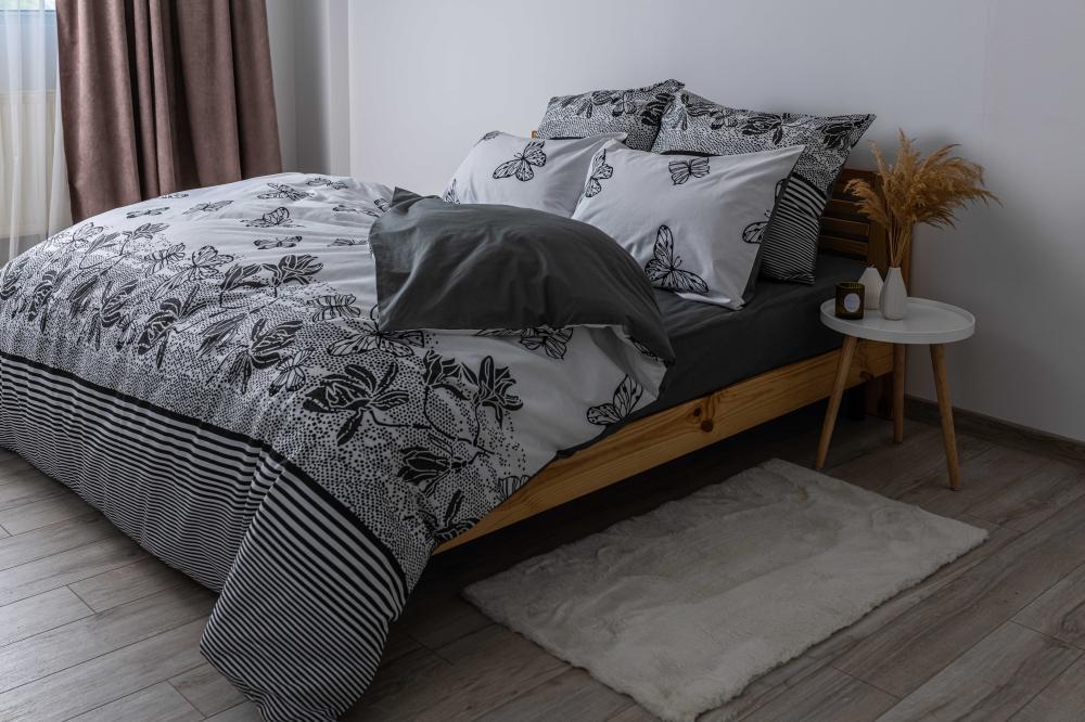 Комплект постельного белья ТЕП Soft Dreams Butterfly двуспальный 175x210 см наволочки 2х70х70 см Black (17926)