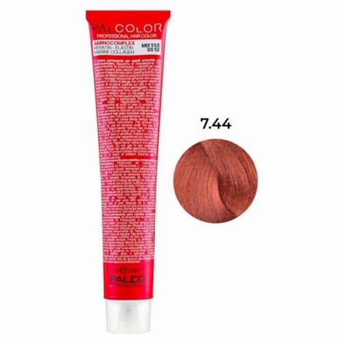 Крем-краска для волос PALCO с комплексом аминокислот 100 мл 7.44 блонд средний интенсивно медный (2518082572)