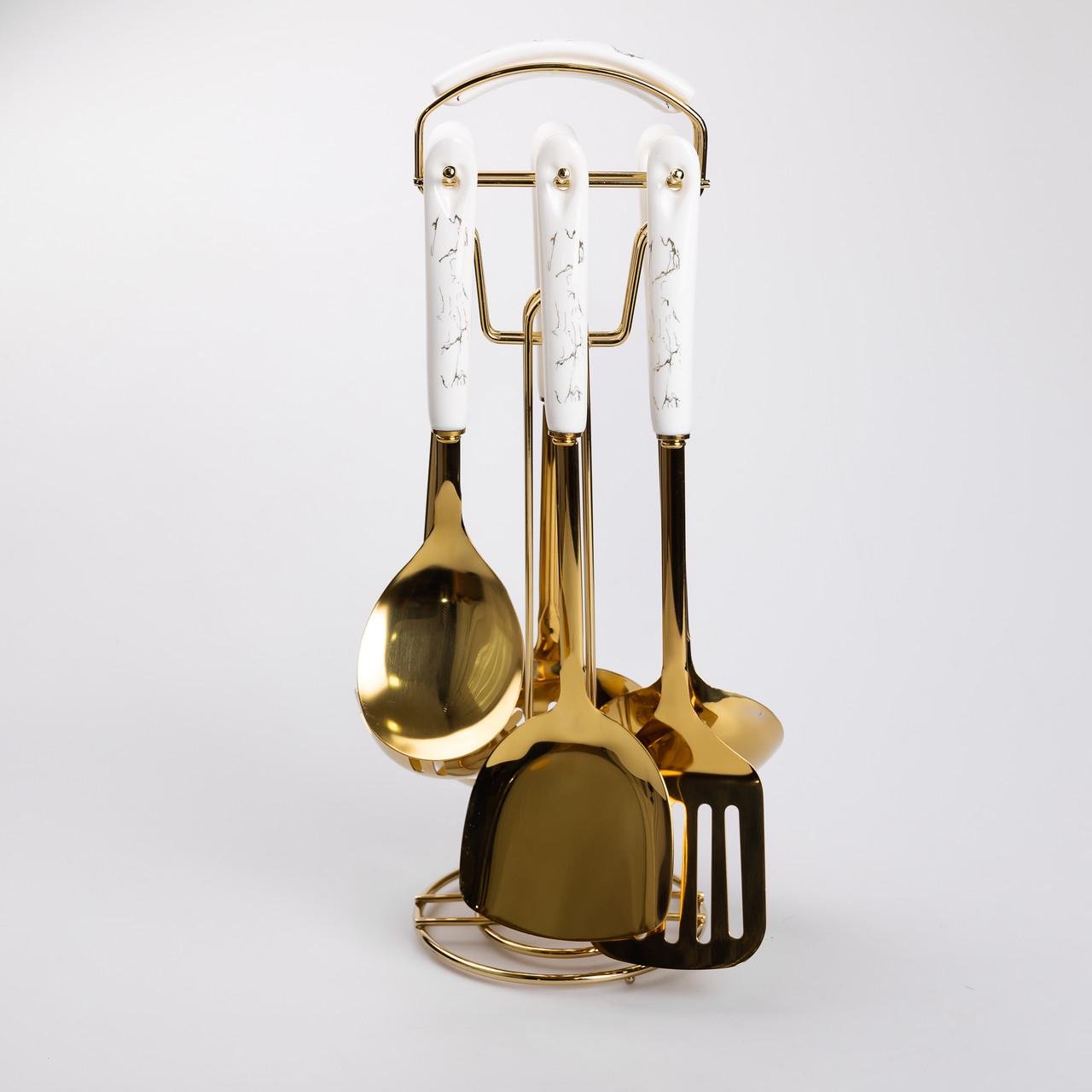 Набор кухонных принадлежностей с керамической ручкой на подставке 6 шт. (HP-20-7) - фото 6 Набор кухонных принадлежностей с керамической ручкой на подставке 6 шт. (HP-20-7) - фото 6