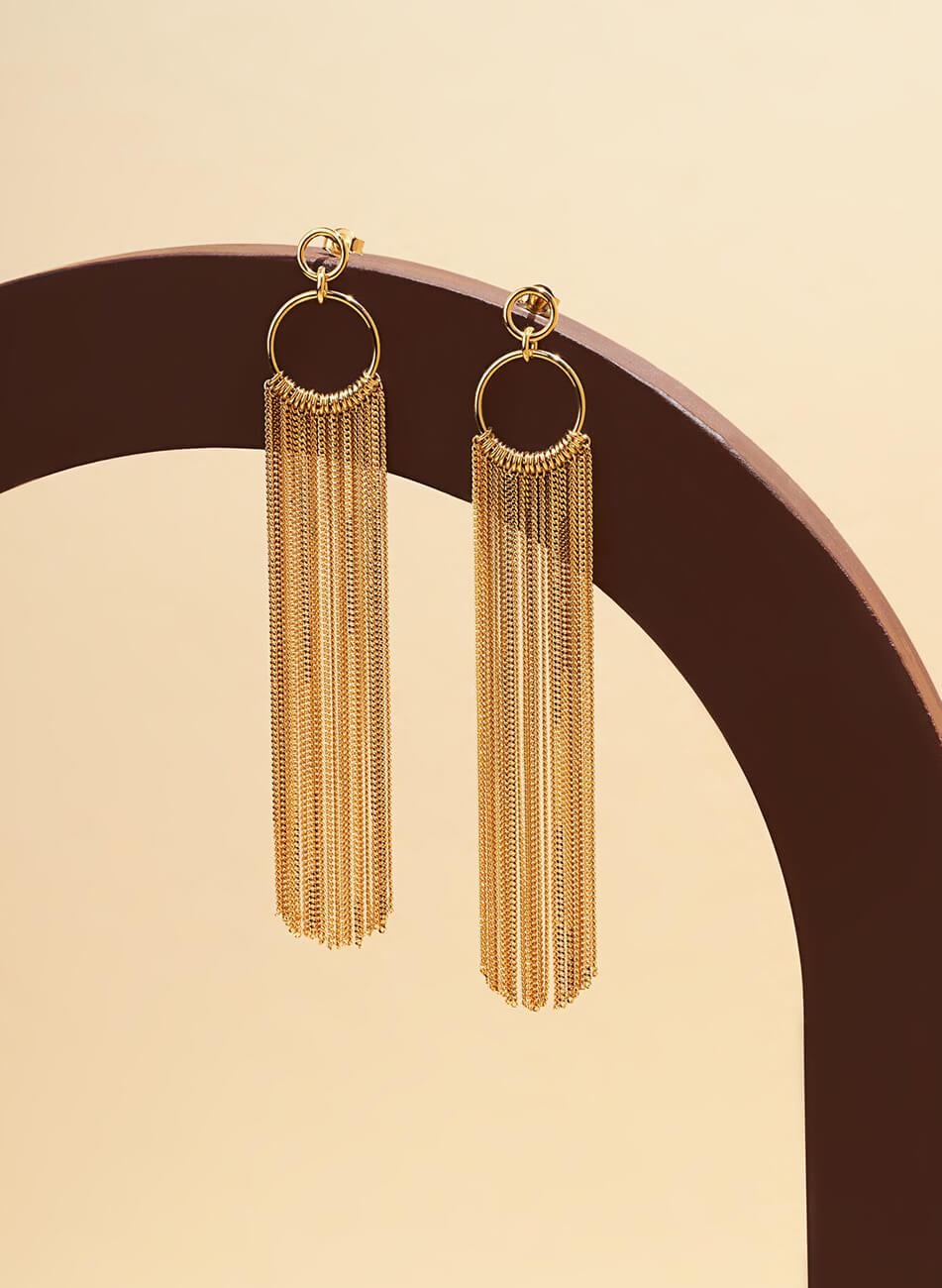 Сережки Waterfall yellow жіночі IVA JEWELRY золоті One size Сережки Waterfall yellow жіночі IVA JEWELRY золоті One size