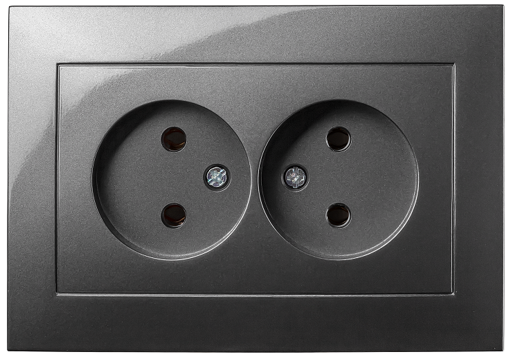 Розетка двухместная MARSHEL IDEAL RS16-477 Graffite