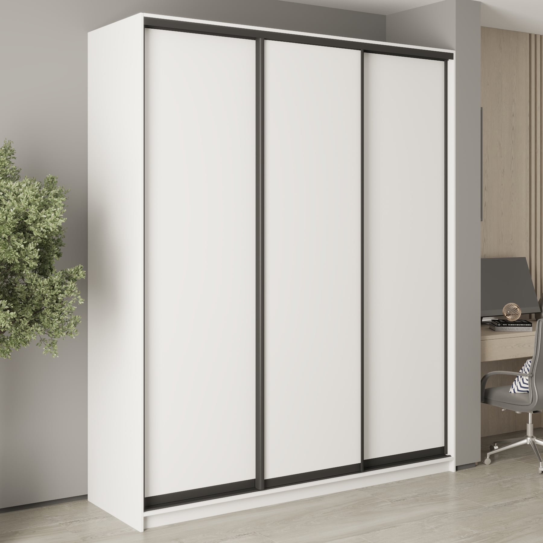 Шафа-купе тридверна Mebel Star Комбо BG MBS-9420 200х60х240 см Аляска білий (1009409) Шафа-купе тридверна Mebel Star Комбо BG MBS-9420 200х60х240 см Аляска білий (1009409)