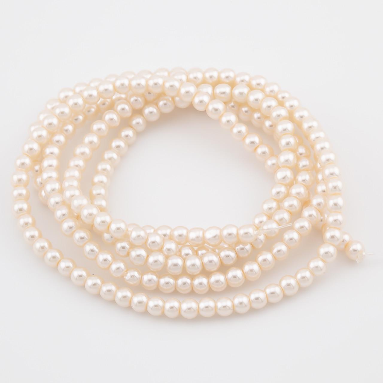 Бусины стеклянные на нитке под жемчуг 3 мм 62 см 215 шт. Пудровый (БЖ0003к03) Бусины стеклянные на нитке под жемчуг 3 мм 62 см 215 шт. Пудровый (БЖ0003к03)