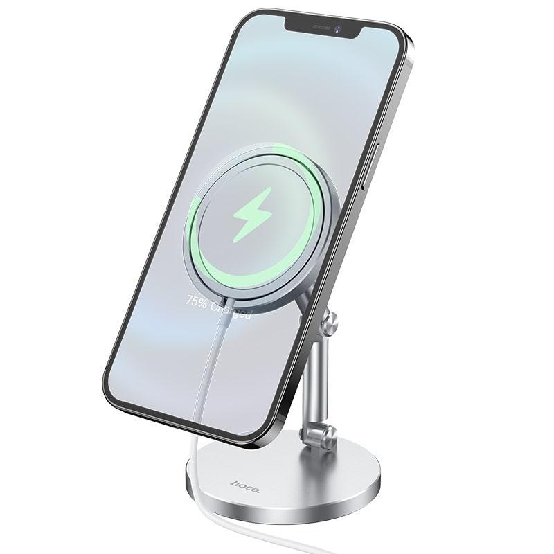 Тримач HOCO Daring magnetic wireless charging desktop stand PH39 (без MagSafe) - фото 3