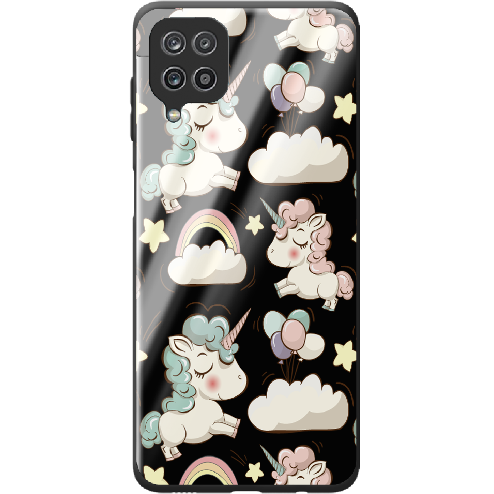 Чехол BoxFace Samsung M325F Galaxy M32 Unicorns Черный силикон со стеклом (42962-cc2-44203)
