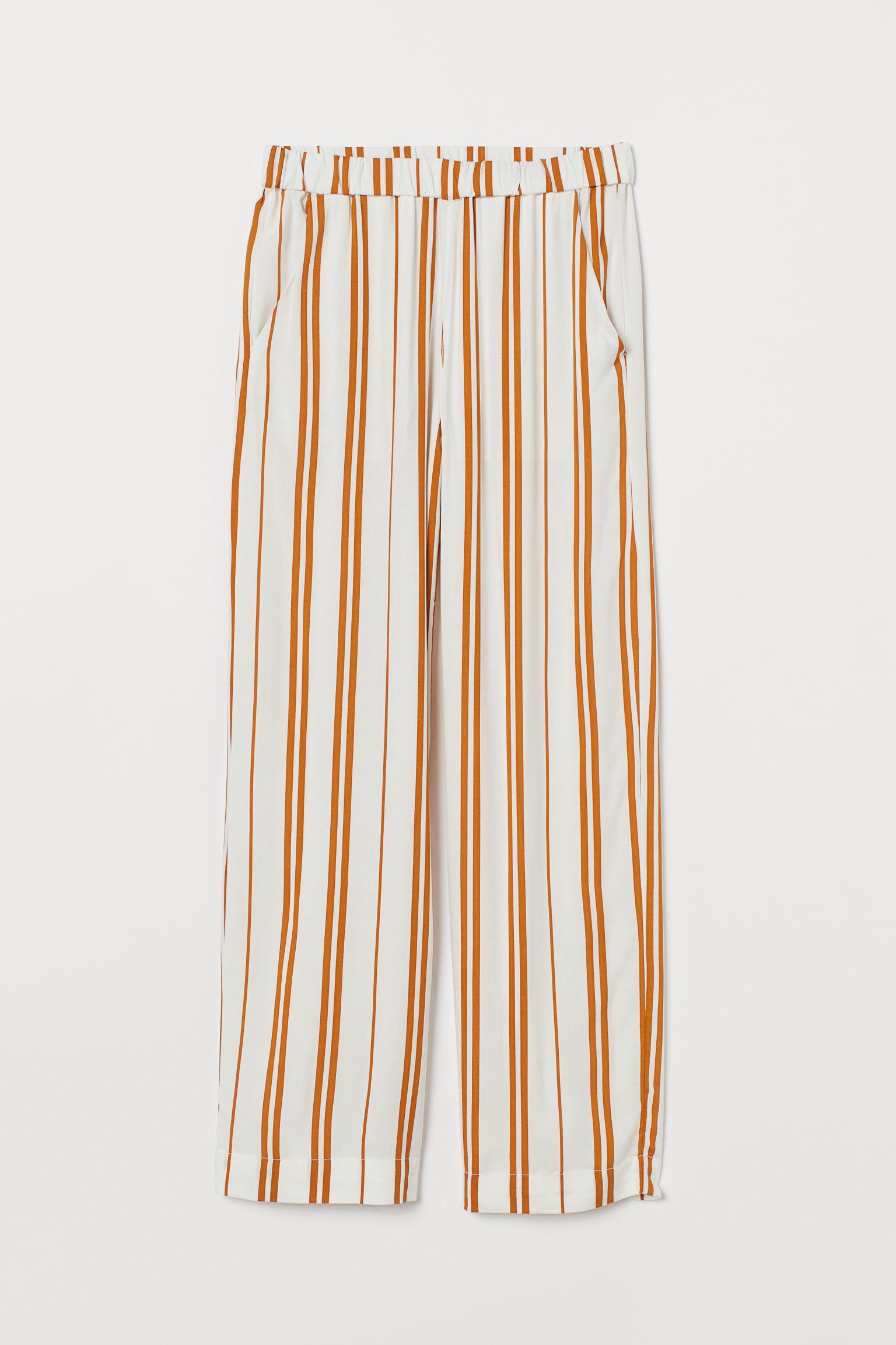 Брюки H&M Полоска р. 40 Бело-горчичный (12076972019)