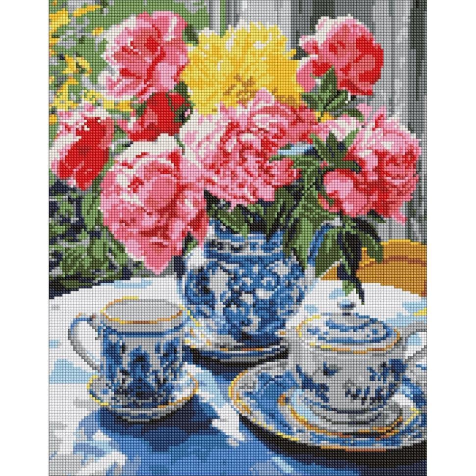 Алмазная мозаика Ideyka Чаевание на веранде 40x50 см (AMO7968)