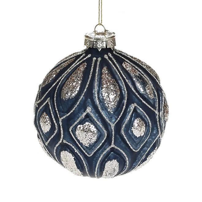 Набор шариков стеклянных новогодних 8 см 6 шт. (12587)