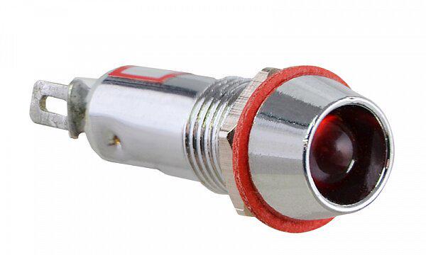 Лампа сигнальная АСКО-Укрем AD22C-8 8 мм LED 220 V AC металл Красный (A0140030105)