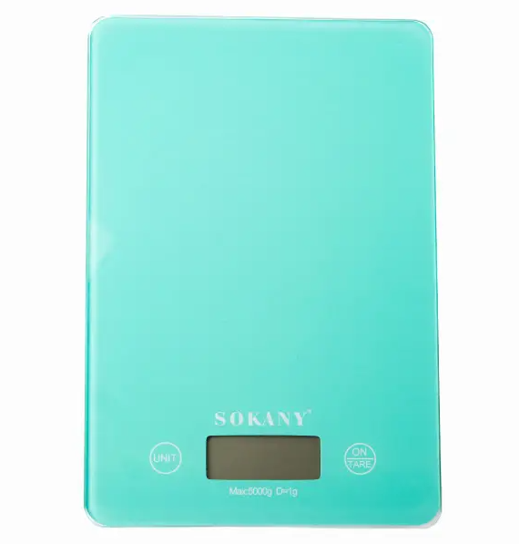 Весы электронные кухонные Sokany SK-19027 с плоской платформой до 5 кг Мятный (SK-19027M)