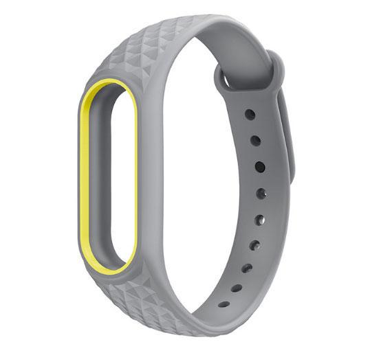 Силіконовий ремінець Primo для фітнес-браслету Xiaomi Mi Band 2 Edge Grey/Yellow (662496189)