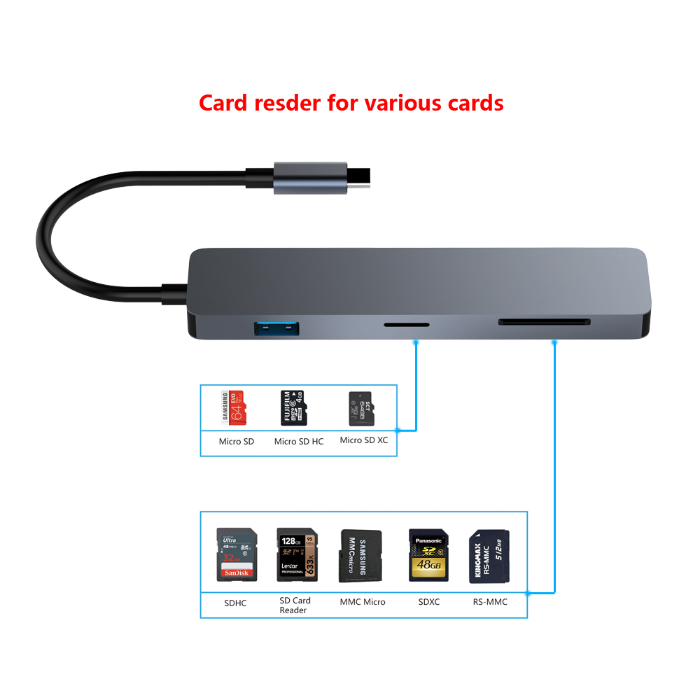 USB-хаб Qitech Aluminum Type-C Space Gray (QT-Hub2c) - фото 4 USB-хаб Qitech Aluminum Type-C Space Gray (QT-Hub2c) - фото 4