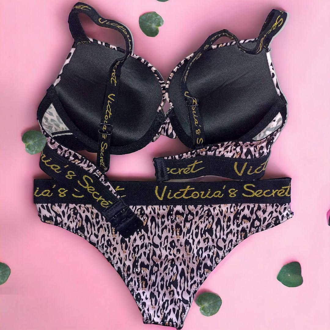 Комплект жіночої білизни Victoria's Secret 001k 75B Рожевий/Леопардовий - фото 2 Комплект жіночої білизни Victoria's Secret 001k 75B Рожевий/Леопардовий - фото 2