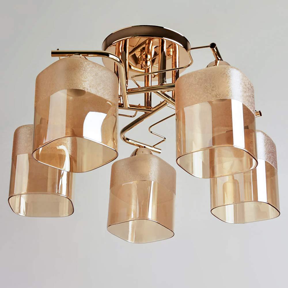 Люстра потолочная Lighthouse SH-20462/5 FG 480х480х250 плафоны янтарные Золотой Люстра потолочная Lighthouse SH-20462/5 FG 480х480х250 плафоны янтарные Золотой