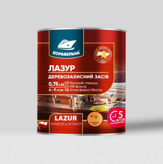 Лазурная деревозащитная Корабельная с УФ-фильтром 0,75 л Палисандр (23814095)