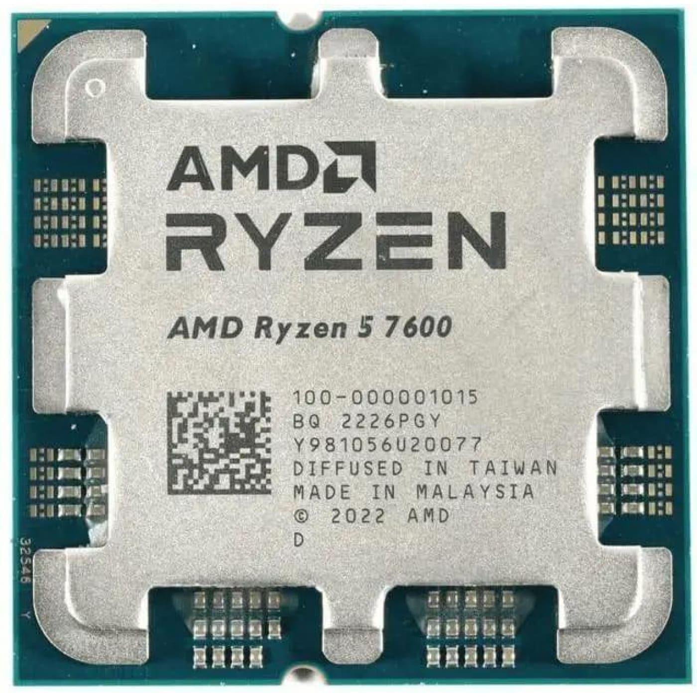 Процессор AMD Ryzen 5 7600 6C/12T 3,8-5,1 ГГц 32 Мб AM5 Tray (100-000001015)