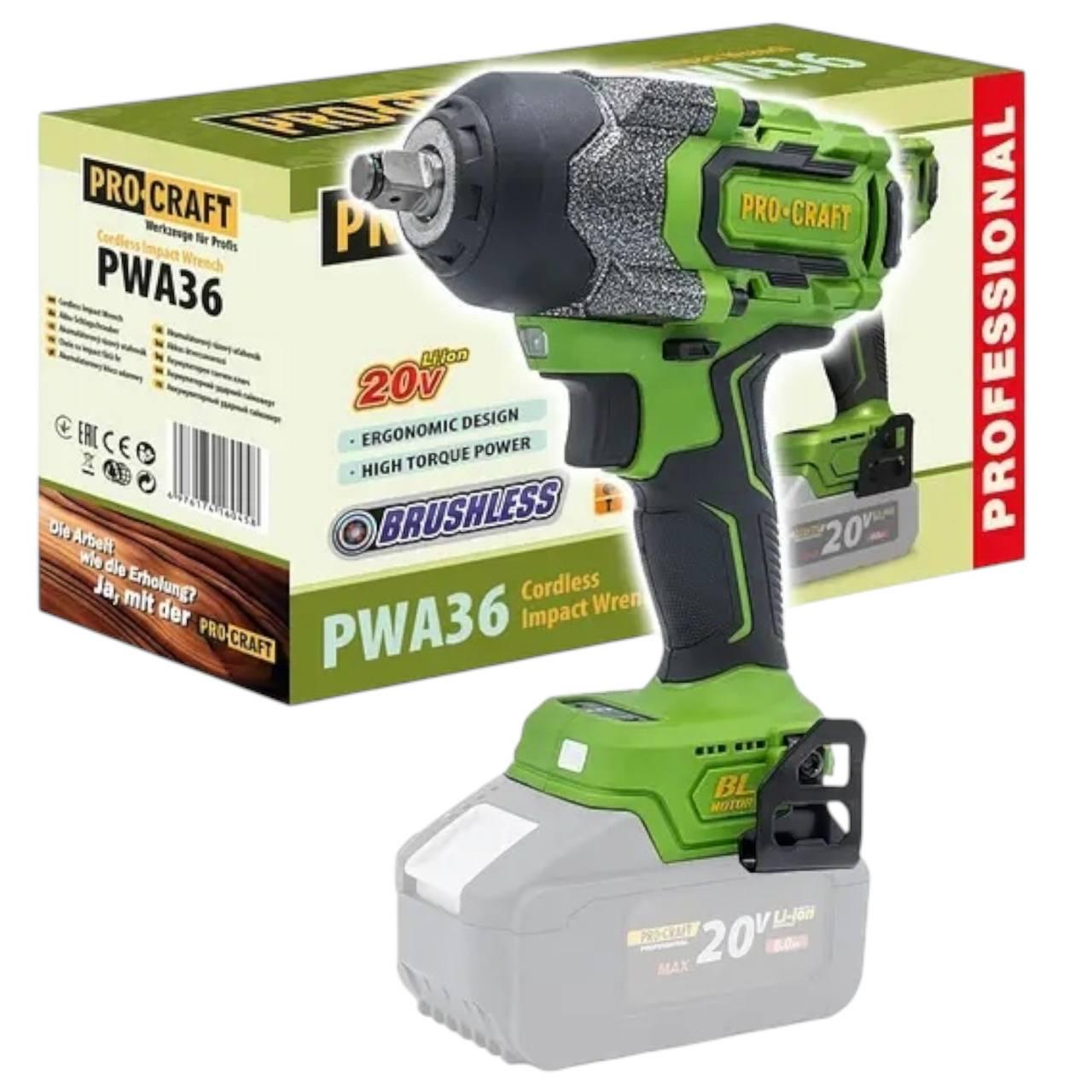 Гайковерт аккумуляторный Procraft PWA36 без аккумулятора и зарядного устройства ударный (26880702)