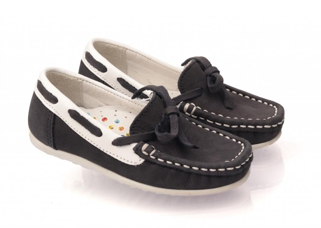 Мокасины Minitin для мальчиков 028 нубук р. 22 Темно-синий