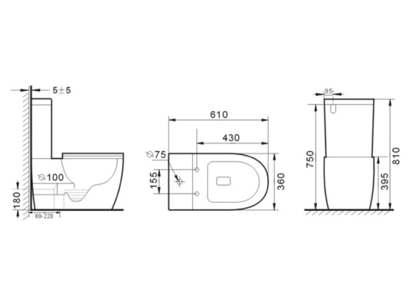 Унітаз-компакт підлоговий NEWARC Modern Rimless з сидінням Білий (3822W NEW) - фото 7