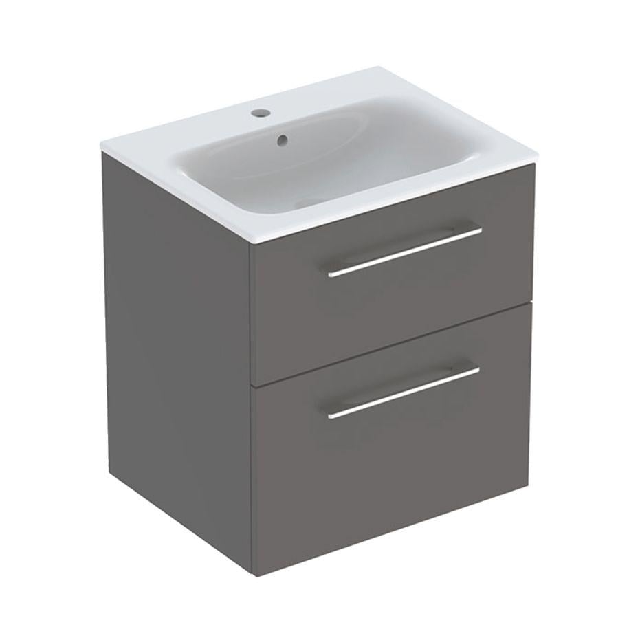 Тумба с умывальником подвесная Geberit Selnova Square 501,237,00,1 60x65,2x50,2 см Серый (99286)