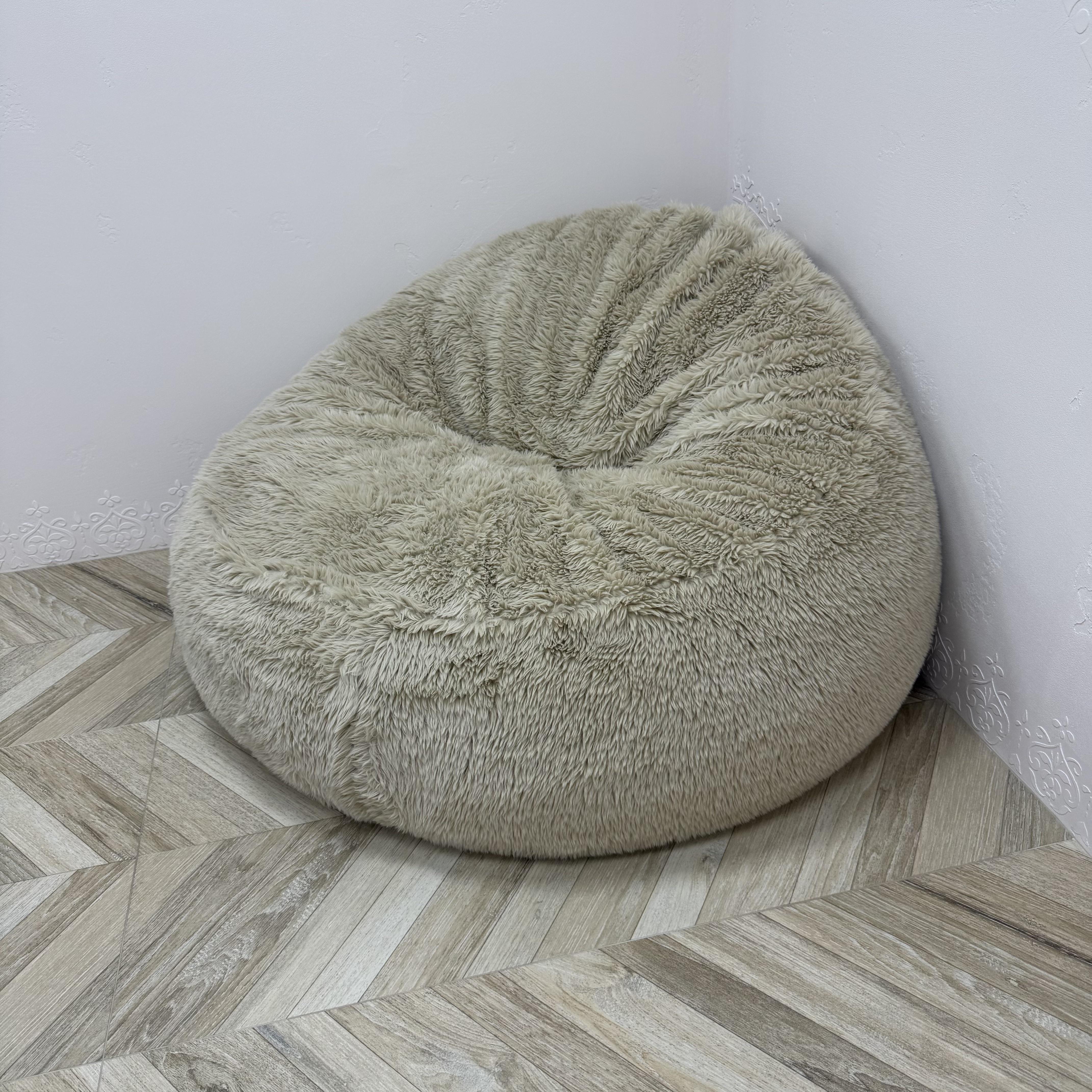 Безкаркасне крісло-мішок Comfort Home Mika хутряне Ø80 см