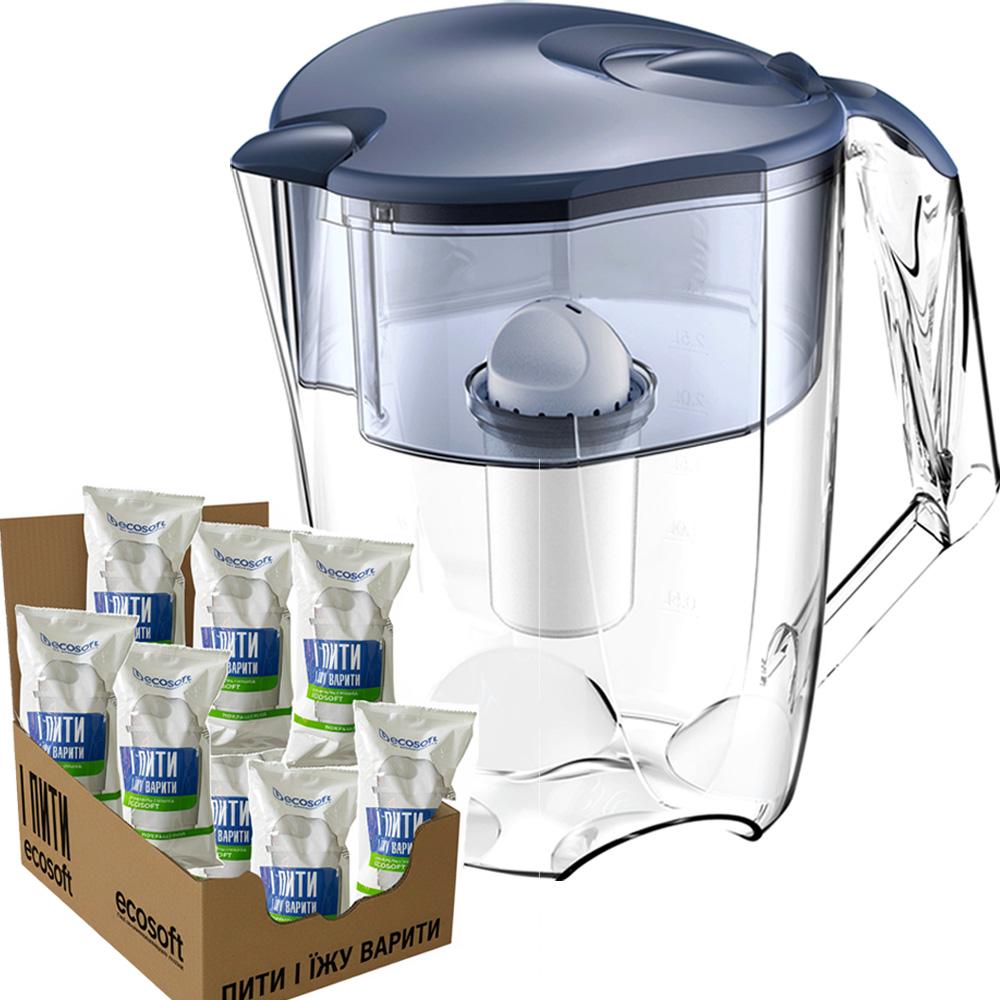 Фильтр-кувшин для питьевой воды Ecosoft Maxima восемь картриджей Сапфировый (30414474) Фильтр-кувшин для питьевой воды Ecosoft Maxima восемь картриджей Сапфировый (30414474)