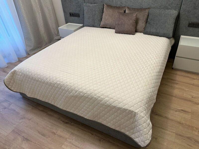 Покривало двостороннє Decorator Ромб 17 0808/13 0401 210x215 см Капучино/Бежевий (2020728) - фото 2