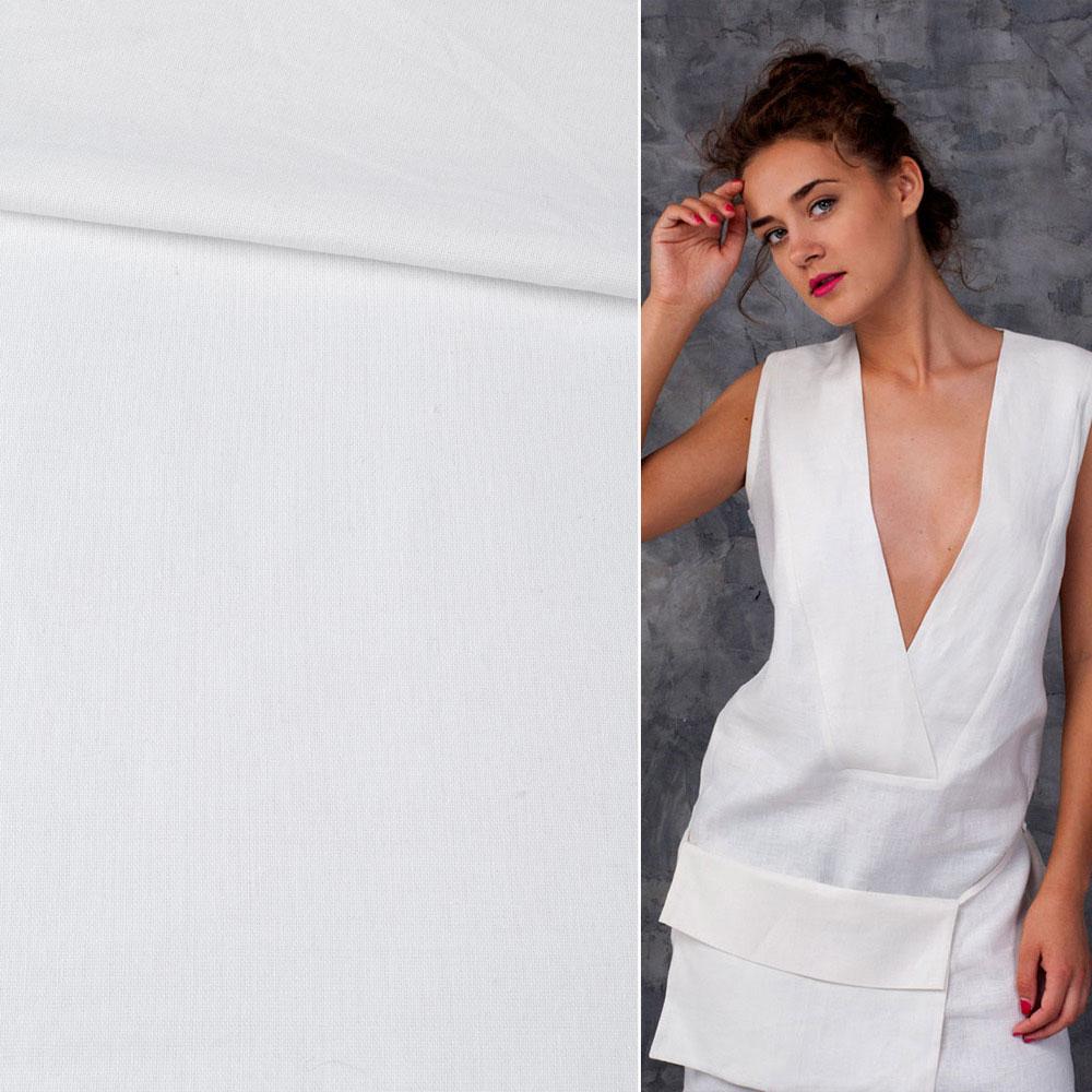 Тканина льон ширина 140 см Білий (12646.014) - фото 2 Тканина льон ширина 140 см Білий (12646.014) - фото 2