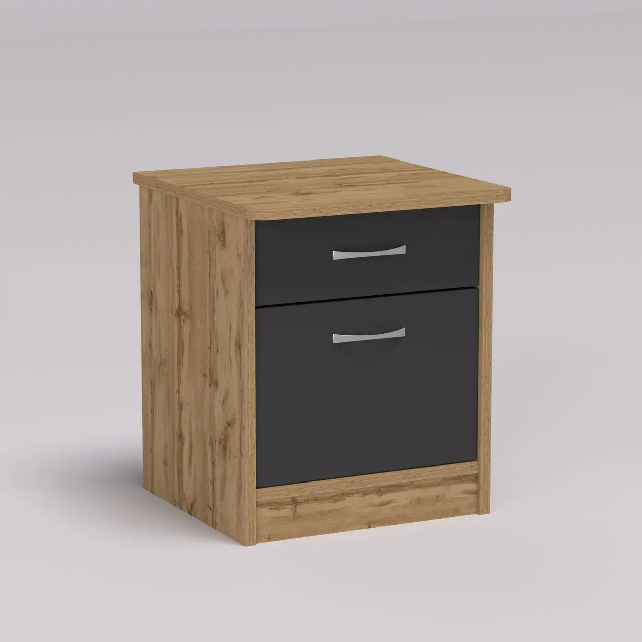 Тумба прикроватная 2 ящика Континент 40х40х47 см Дуб аппалачи/Антрацит