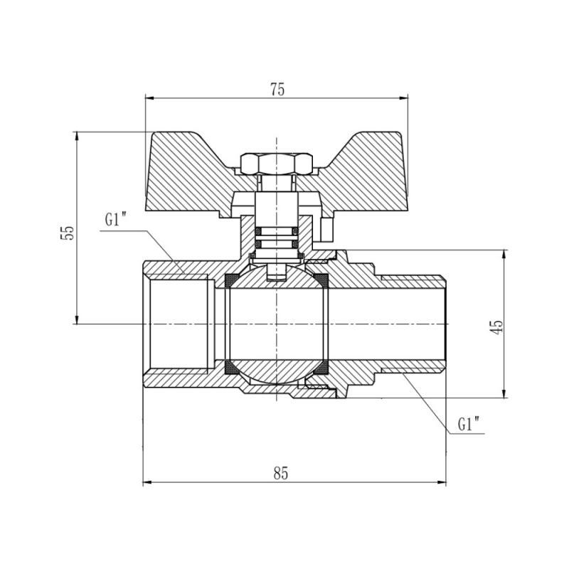 Кран кульовий SD Forte 1" 1/4 ВН для газу (SF605G32) - фото 2