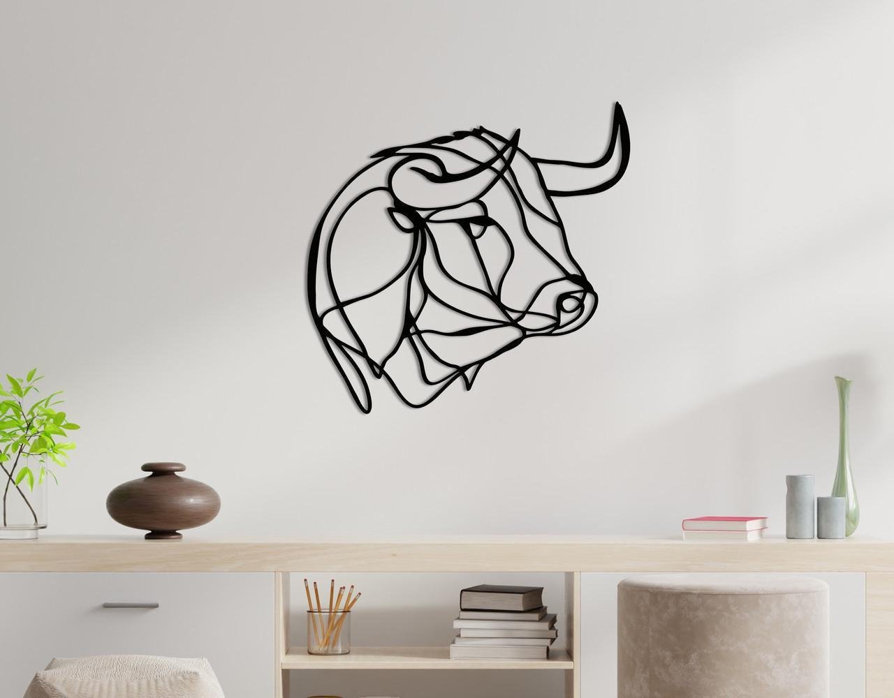 Декоративное панно на стену Upwood Decor Bull 50х51,5 см Black (1585008987)