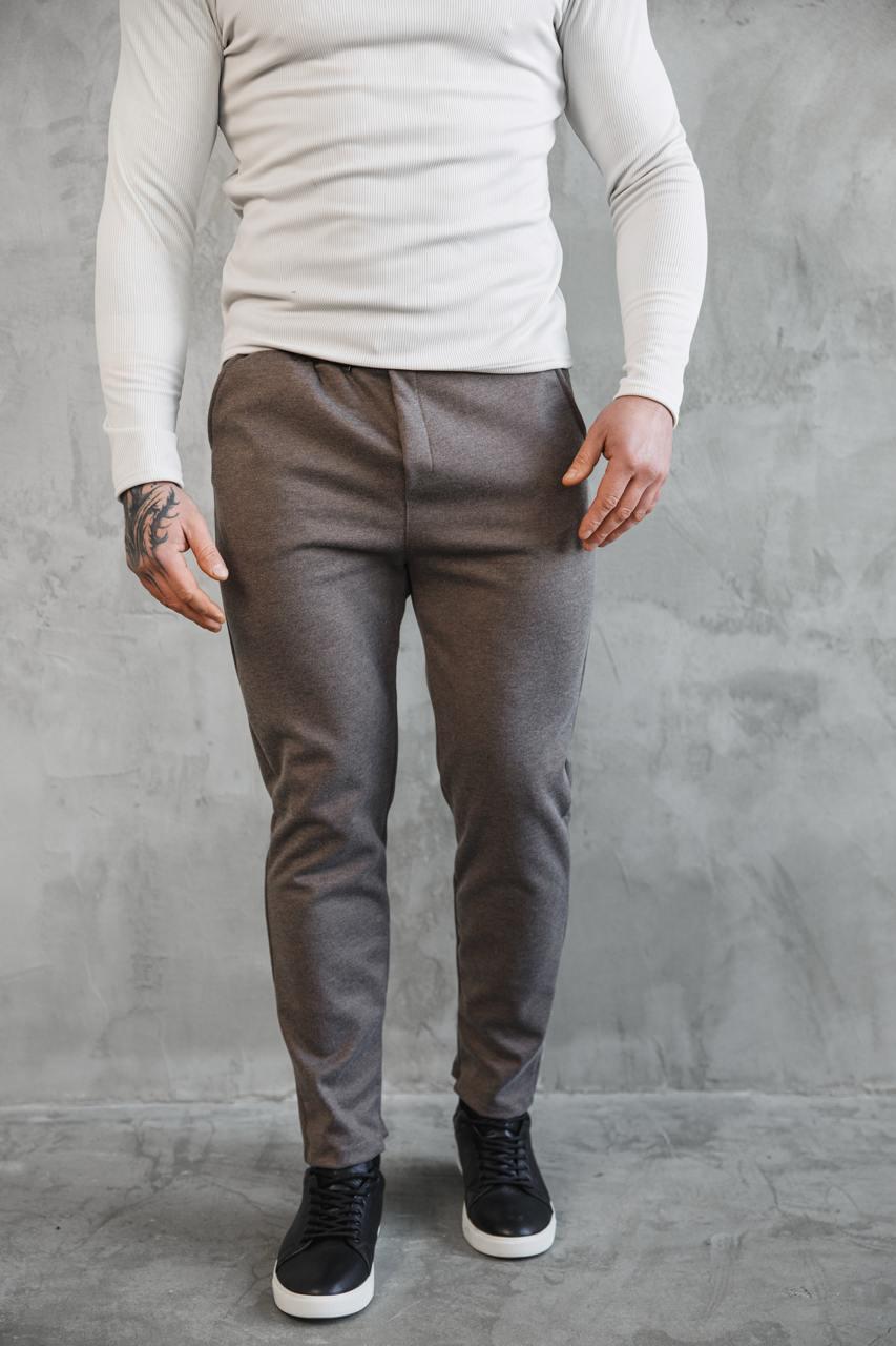 Штани чоловічі зимові slim-fit J0027 на флісі XL Коричнево-бежевий (J0027/2/4) - фото 1 Штани чоловічі зимові slim-fit J0027 на флісі XL Коричнево-бежевий (J0027/2/4) - фото 1