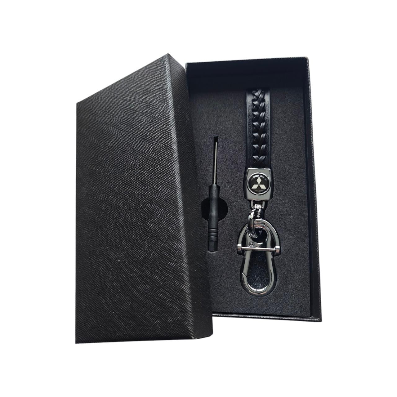 Брелок автомобильный MITSUBISHI кожаный с карабином (1603913859)