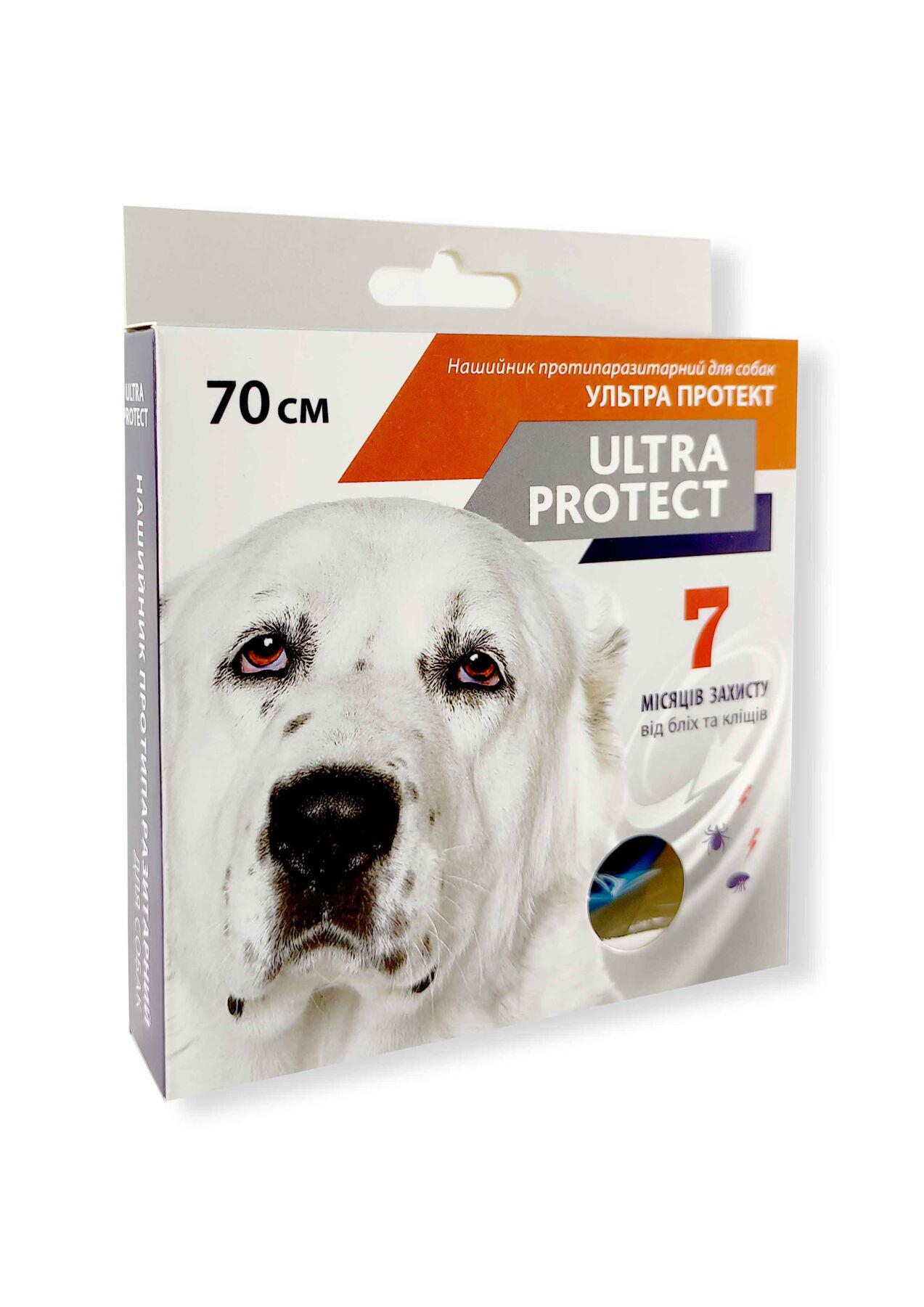 Противопаразитарный ошейник для собак Ultra Protect 70 см Синий (001318)