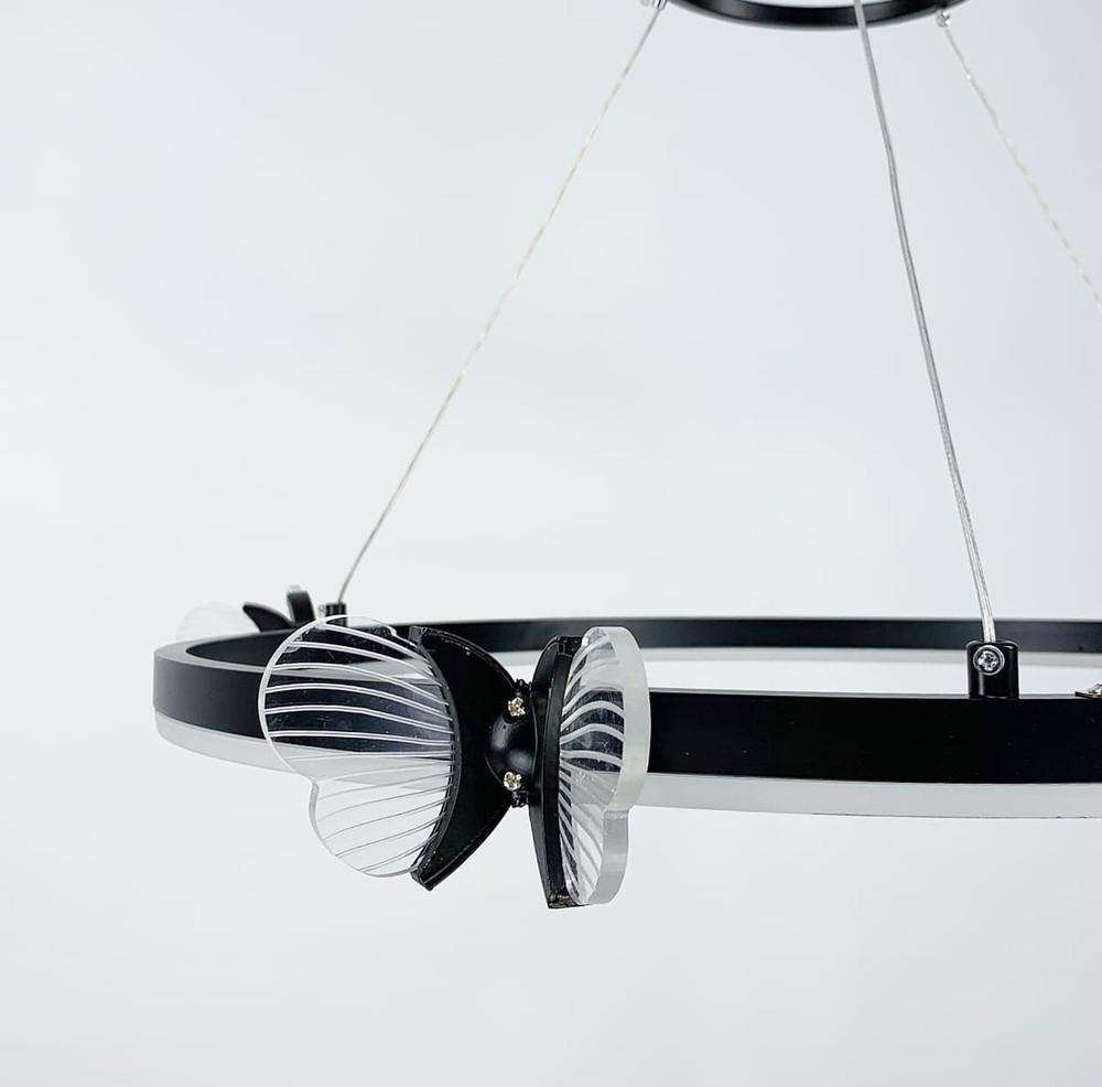 Люстра світлодіодна кільце із метеликами Чорний (C 18-700 BK) - фото 5 Люстра світлодіодна кільце із метеликами Чорний (C 18-700 BK) - фото 5