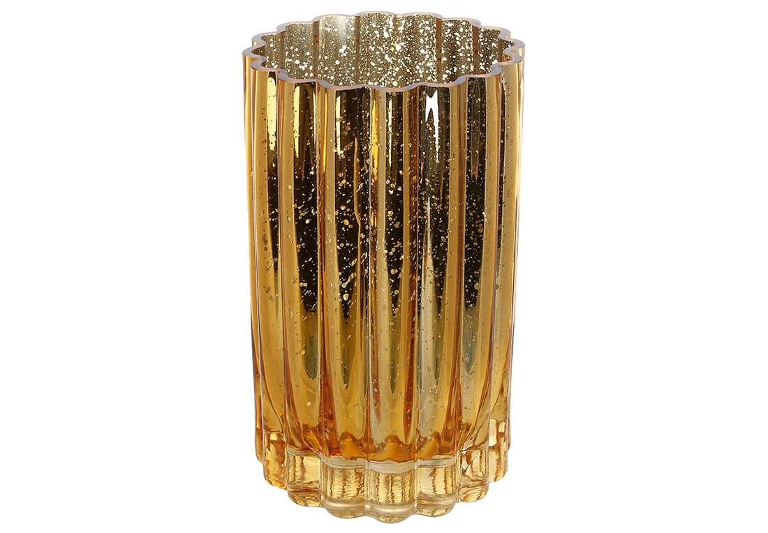 Ваза-подсвечник BONA DI стекло 12х20 см Холотый антик (527-842)
