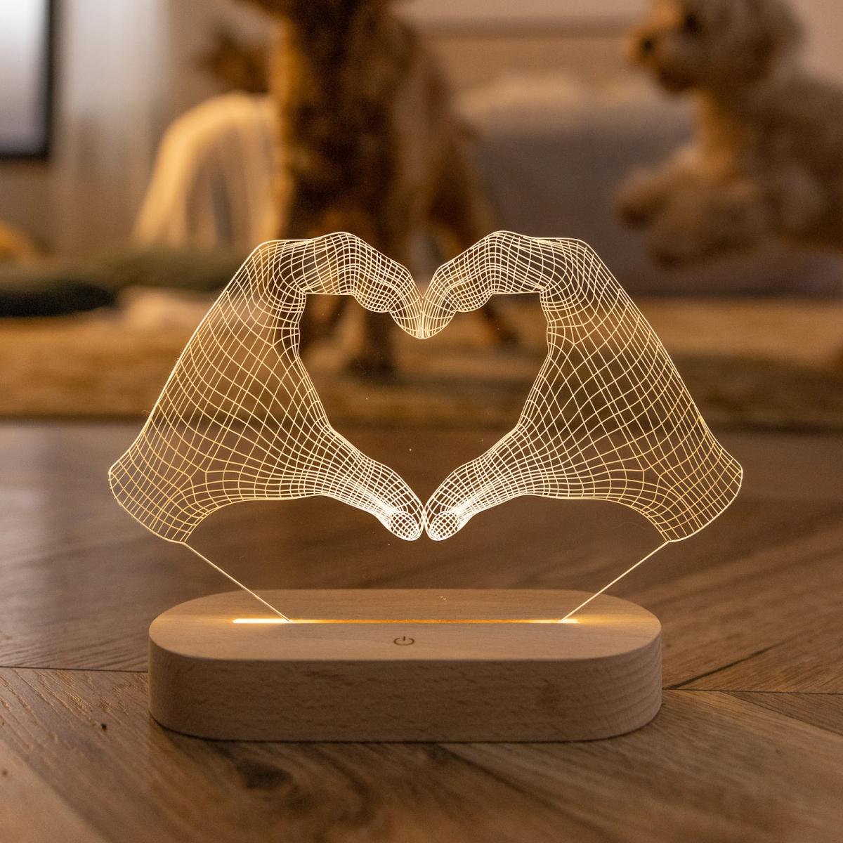 Ночник Heart из дерева (13485671)