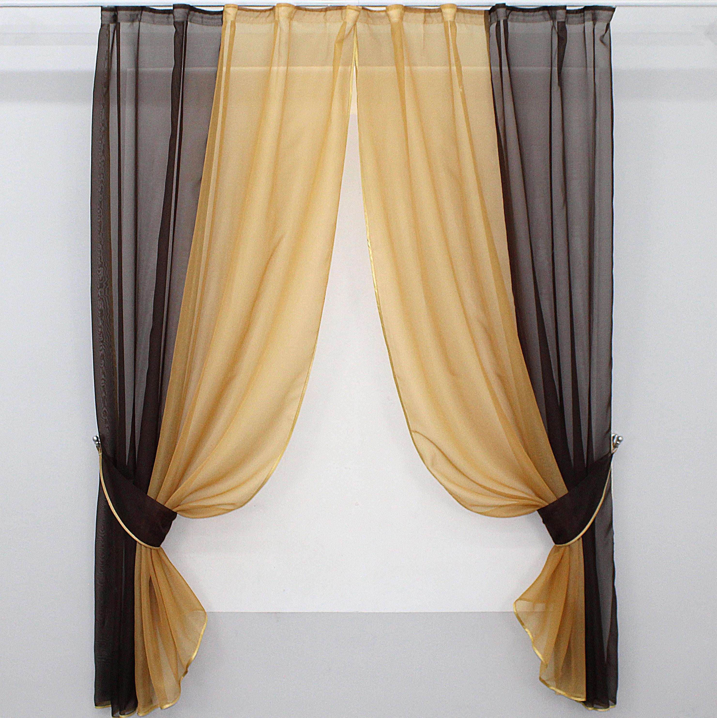 Шторы кухонные VR-Textil №017к комбинированные с подвязками 265х170 см Венге/Кофейный (50-373) Шторы кухонные VR-Textil №017к комбинированные с подвязками 265х170 см Венге/Кофейный (50-373)