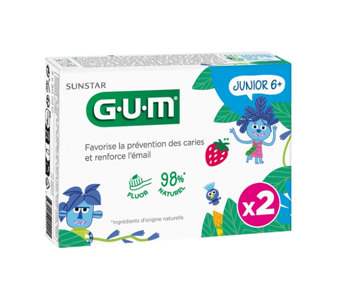 Зубна паста-гель GUM Junior для дітей від 6 років 2 шт./50 мл (25427958)