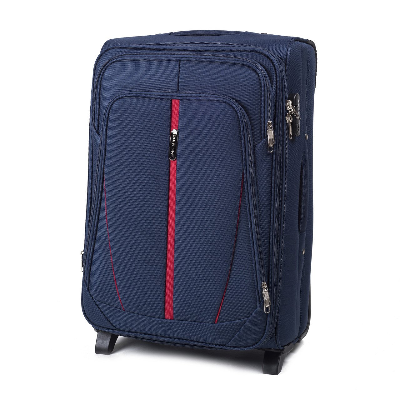 Чемодан тканевый Wings 1706 средний на 2 колесах 64х43х28 см 60 л Синий