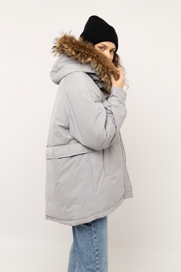 Куртка жіноча р. 52 Сірий (SKT000918322)