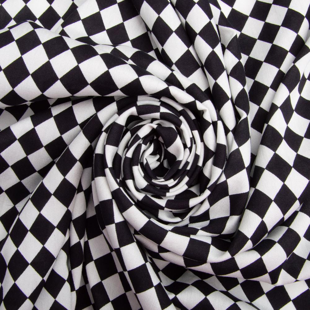 Ткань платяная штапель вискоза Шахматы 90 г/м2 145 см (26533)