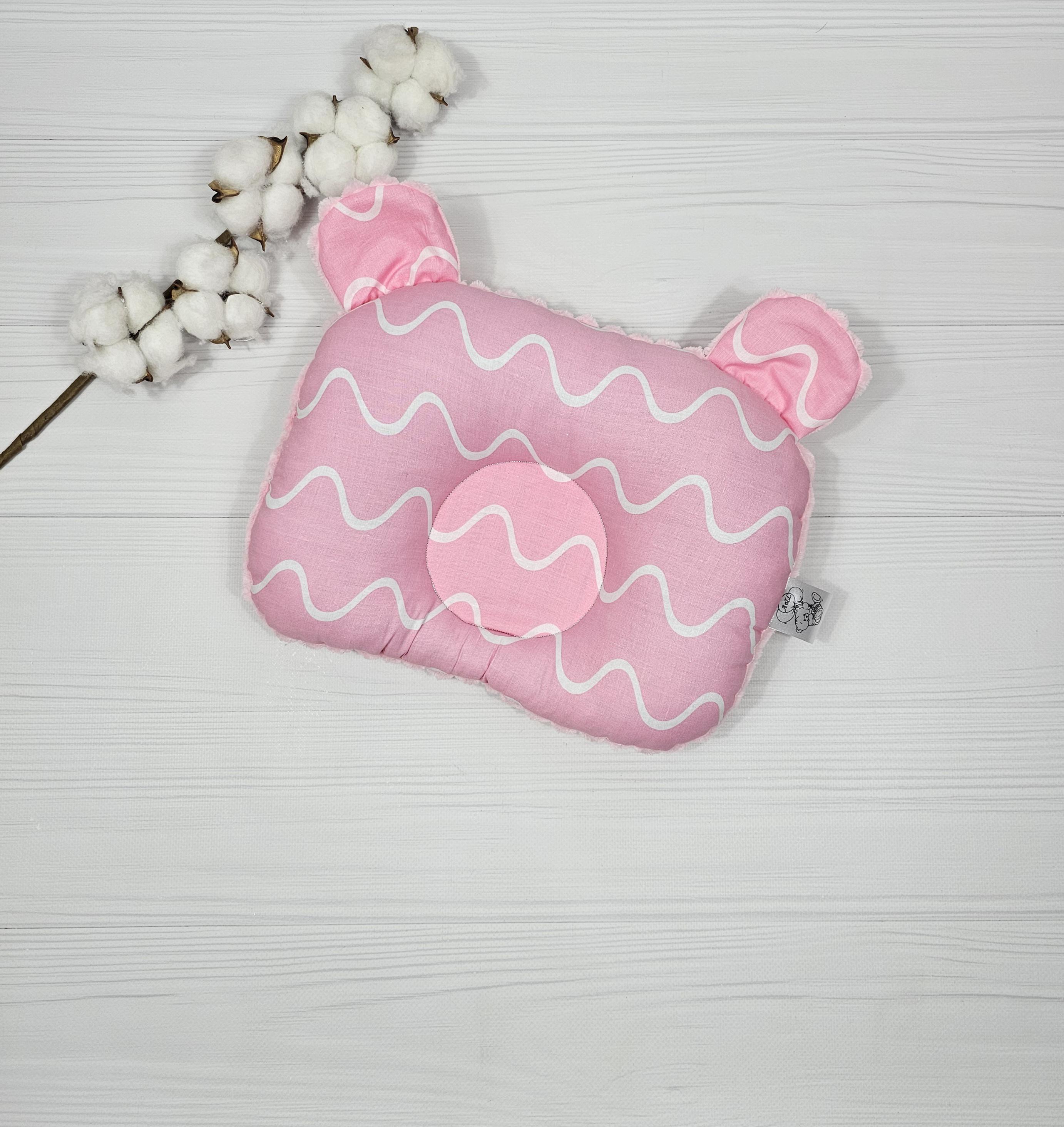 Подушка детская a.l.babybox Волны розовые ортопедическая 24x32 см (PO 21182132)